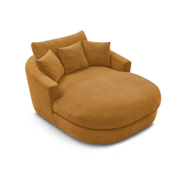 Geltonos spalvos krėslas iš šenilinio audinio Belem – Bobochic Paris-image-4