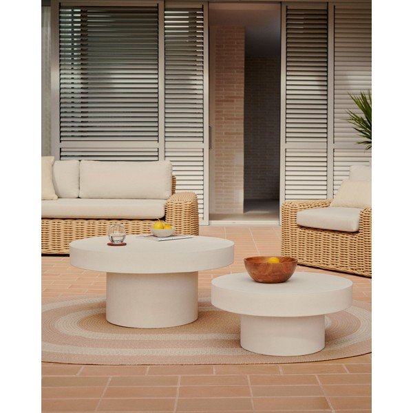 Iš betono apvalios formos sodo kavos staliukas ø 90 cm Aiguablava – Kave Home-image-1