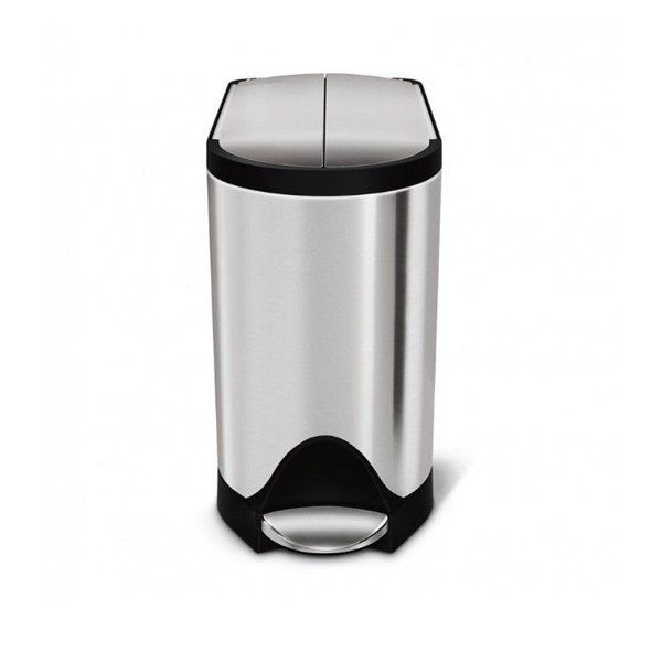 Sidabrinis matinis pedalų krepšys simplehuman Butterfly, 10 l