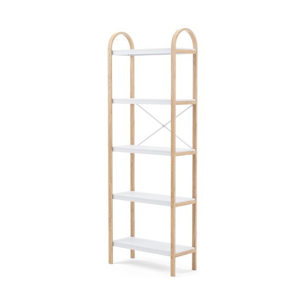 Balta natūrali lentyna iš egzotinio medžio dekoro 61x170 cm Bellwood - Umbra-image-3