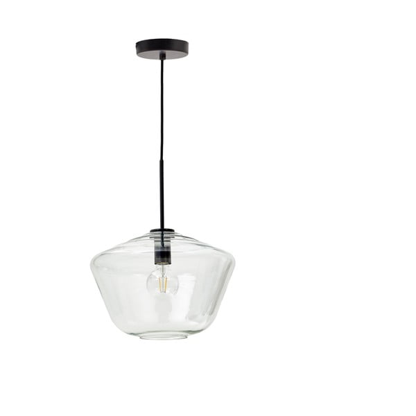 Juodos spalvos kabantis šviestuvas ø 34 cm su stiklo gaubtu Mao – Kave Home