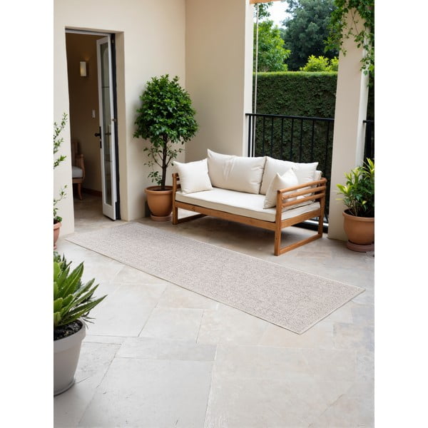 Pilkos spalvos/dramblio kaulo spalvos lauko kilimas 80x250 cm Duet Kona – NORTHRUGS-image-1
