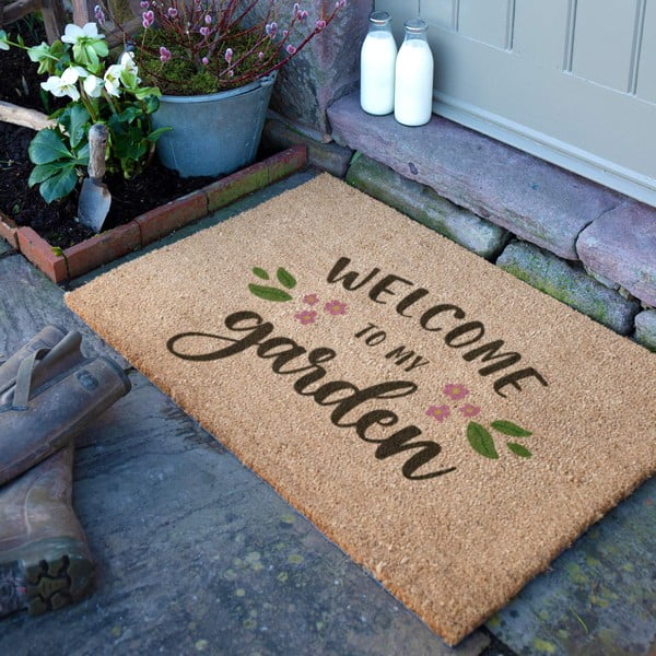 Iš kokoso pluošto grindų kilimėlis 60x90 cm Welcome to My Garden – Artsy Doormats-image-2