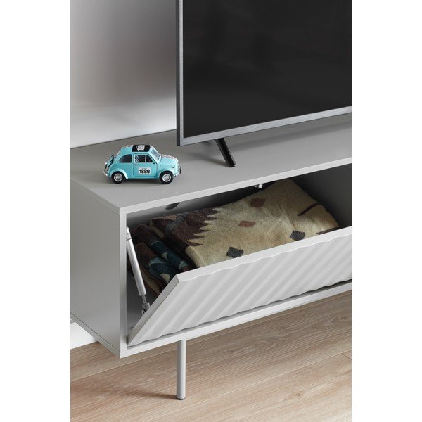 TV spintelė pilkos spalvos/natūralios spalvos iš ąžuolo 140x52 cm Sierra – Teulat-image-2