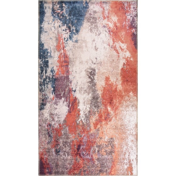 Raudonas ir mėlynas plaunamas kilimas 150x80 cm - Vitaus