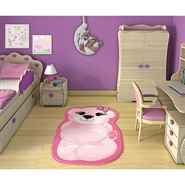 Vaikiškas kilimas "Pretty Bear Pink", 80x127 cm