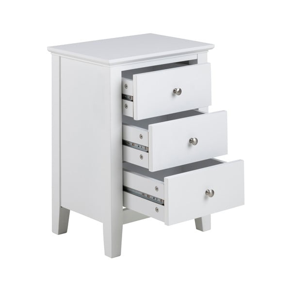 Baltas naktinis staliukas su 3 stalčiais Actona Linnea-image-3