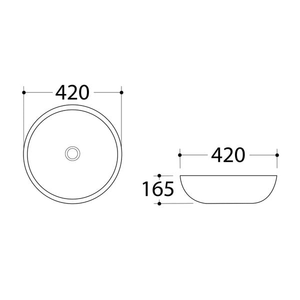 Iš keramikos apvalios formos praustuvas baltos spalvos ø 42 cm Dalma – Sapho-image-4