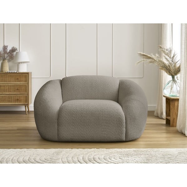 Iš boucle krėslas pilkos spalvos/rudos spalvos Tina – Bobochic Paris-image-3