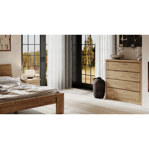 Iš ąžuolo masyvo žema šoninė spintelė rudos spalvos 105x96 cm Timo – Olivia Living-image-1