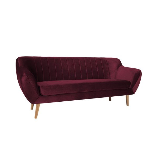 Tamsiai raudona trijų vietų sofa Mazzini Sofas Benito-image-4