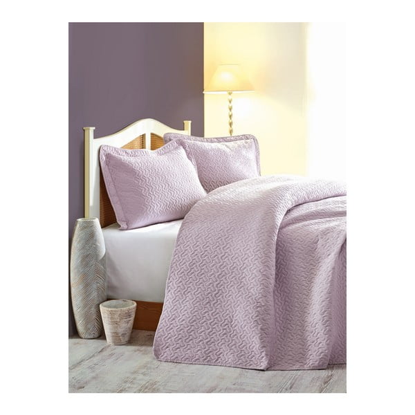 Rožinės spalvos antklodės užvalkalas ir pagalvės užvalkalas viengulėlei lovai "Essential", 180 x 240 cm
