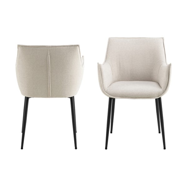 Kreminės spalvos iš audinio valgomojo kėdė Bonita – Actona-image-4