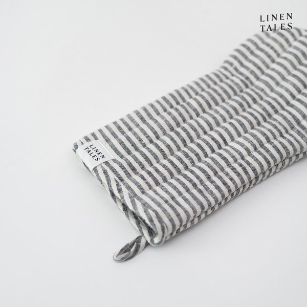 Orkaitės pirštinė iš lino Thin Black Stripes – Linen Tales-image-3
