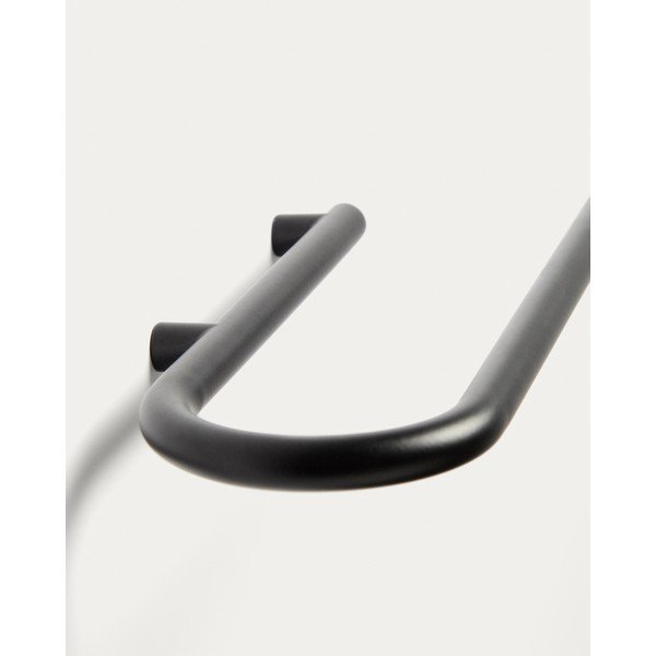 Sieninis juodos spalvos iš nerūdijančio plieno rankšluosčio laikiklis Arely – Kave Home-image-3