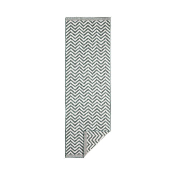 Žalios ir kreminės spalvos dvipusis itin atsparus protektorius Bougari Twin Supreme Mismo, 80 x 350 cm-image-1