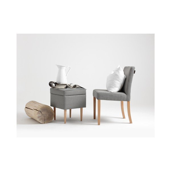 Juodai balta kėdė su natūraliomis kojomis Individualizuota forma "Wilton-image-3