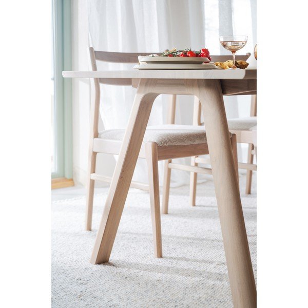 Iš ąžuolo masyvo prailginamas valgomojo stalas 95x220 cm Clapperton – Rowico-image-3