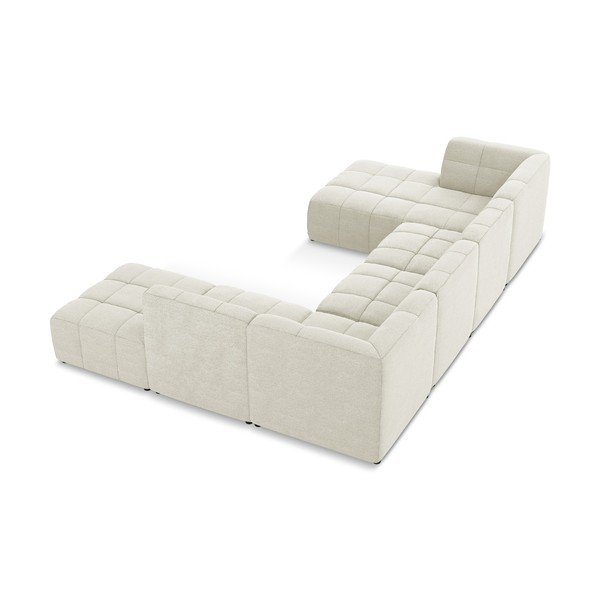 Smėlio spalvos kampinė sofa iš boucle („U“ formos) Aloha – Makamii-image-4