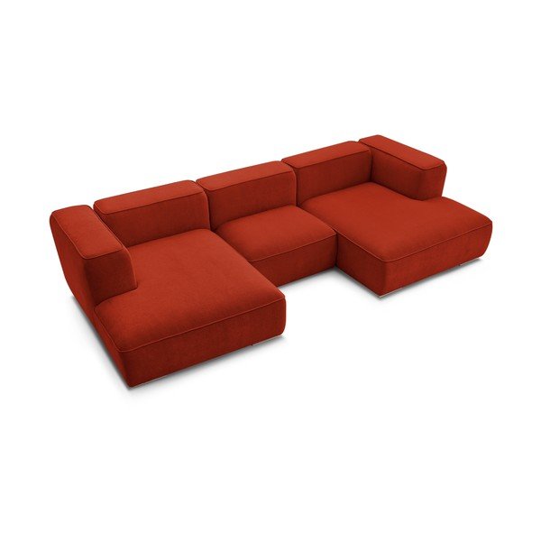 Kampinė sofa raudonos plytų spalvos Zephyr – Bobochic Paris-image-4