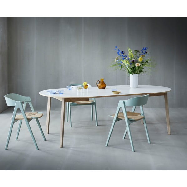 Išskleidžiamas valgomojo stalas su baltu stalviršiu Hammel Single Ø130-image-2