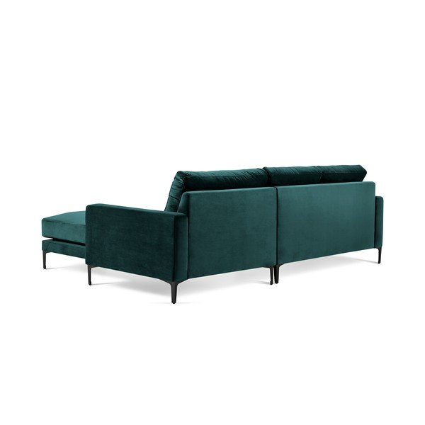 Turkio spalvos aksominė kampinė sofa Kooko Home Harmony, kampas dešinėje-image-3