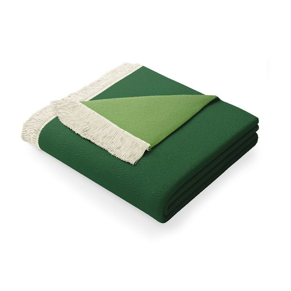 Žalia medvilnės mišinio antklodė AmeliaHome Franse, 150 x 200 cm