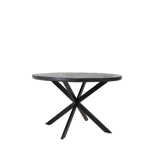 Apvalios formos valgomojo stalas juodos spalvos su akacijos stalviršiu ø 140 cm Yellov – Light & Living