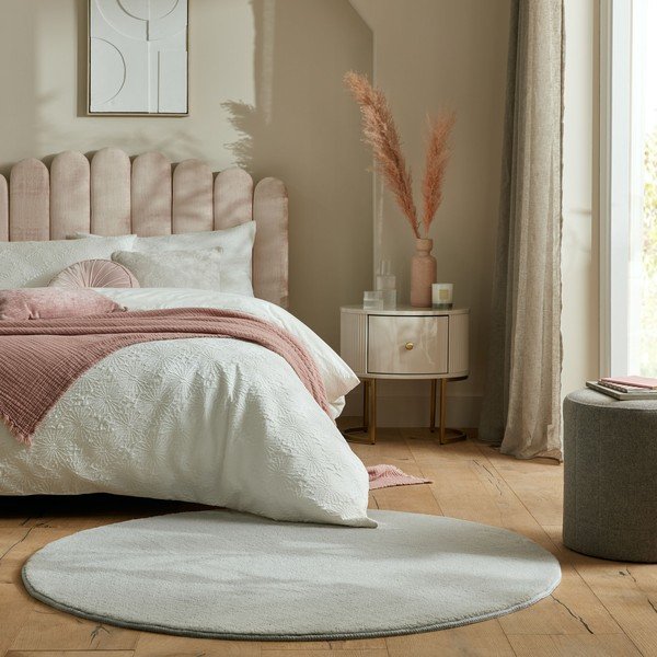 Apvalios formos kilimas šviesiai pilkos spalvos 133x133 cm – Flair Rugs-image-1