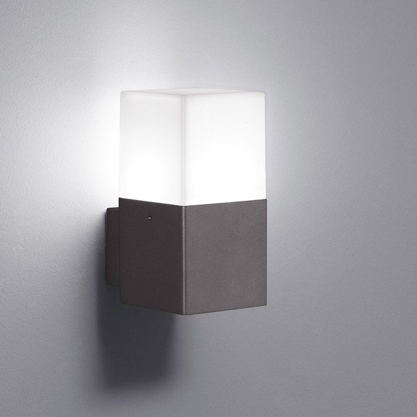 Pilkos spalvos lauko sieninis šviestuvas "Trio Hudson", aukštis 17 cm-image-1