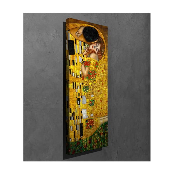 Sieninė reprodukcija ant drobės Gustav Klimt The Kiss, 30 x 80 cm-image-2