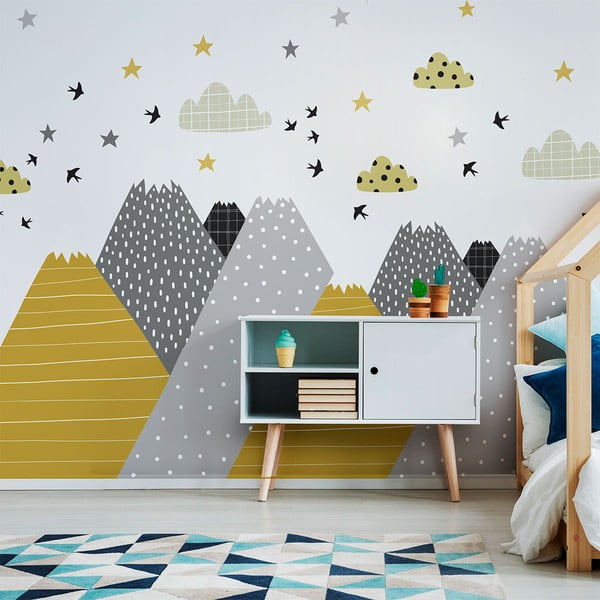 Sienų lipdukas Ambiance Giant Kid Sticker Scandinavian Mountains Henrika-image-1
