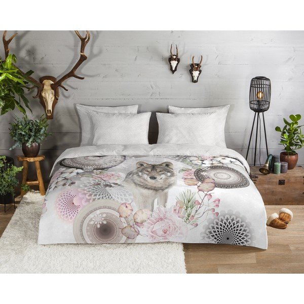 Viengulė patalynė šviesiai pilkos spalvos iš flanelės 140x200 cm – HIP-image-1