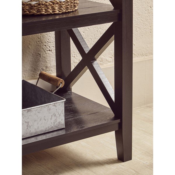 Juodos spalvos iš pušies masyvo pastatoma lentyna 40x81x81 cm Heritage – Premier Housewares-image-4