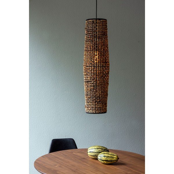 Kabantis šviestuvas juodos spalvos/natūralios spalvos ø 20 cm iš vandens hiacinto Hyacint – Dutchbone-image-1