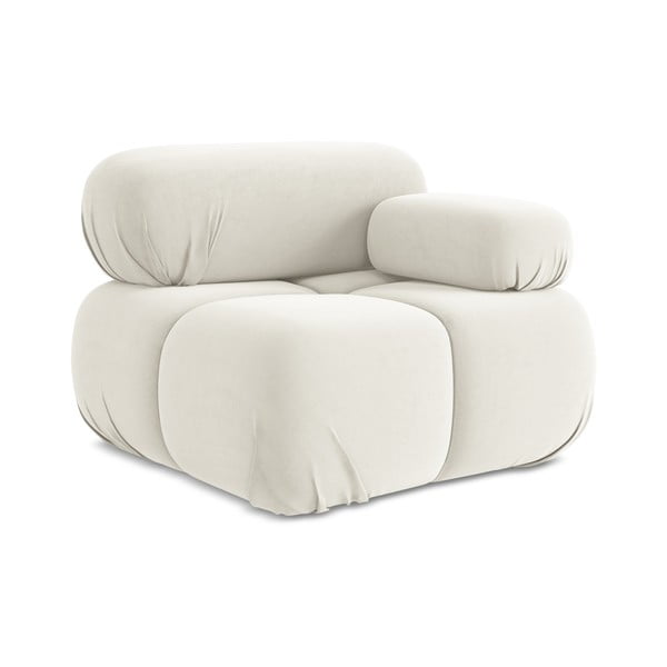 Baltos spalvos iš velveto modulinė sofos dalis (su dešiniuoju kampu) Lokua – Makamii-image-2