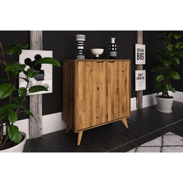 Aukšta ąžuolinė komoda 90x92 cm Greg - The Beds-image-4