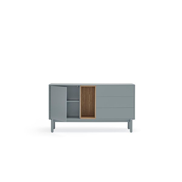 Žema šoninė spintelė mėlynos spalvos/pilkos spalvos 140x76 cm Corvo – Teulat-image-4
