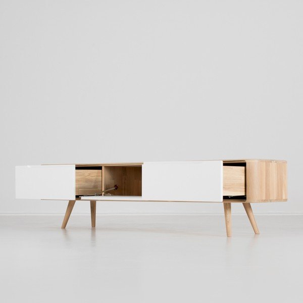 Ąžuolinis TV staliukas Gazzda Ena, 180 x 42 x 45 cm-image-1