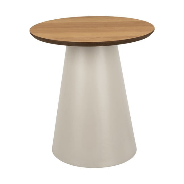 Apvalios formos kavos staliukas kreminės spalvos/natūralios spalvos su ąžuolo dekoro stalviršiu ø 45 cm Soli – Actona-image-3