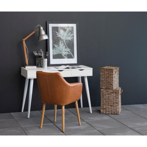 Baltas darbo stalas su stalčiais Actona Neptune-image-2