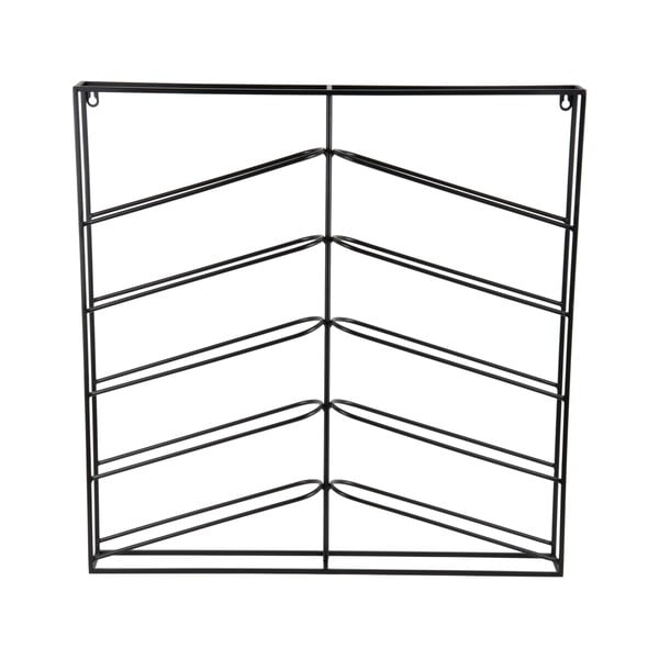 Sieninė juodos spalvos iš metalo vyno lentyna butelių skaičius 10 67x66x7,5 cm Cuadro – PT LIVING