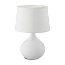 Baltos keramikos ir audinio stalinis šviestuvas Reality Martin, aukštis 29 cm