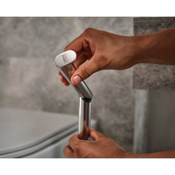 Blizgios sidabrinės spalvos iš metalo tualetinio popieriaus laikiklis EasyStore Luxe – Joseph Joseph-image-4