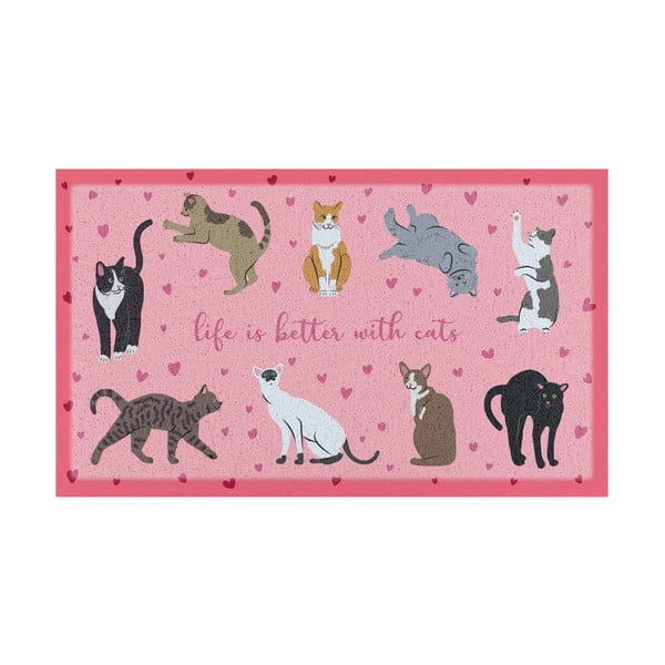 Grindų kilimėlis 40x70 cm Life Is Better With Cats – Artsy Doormats