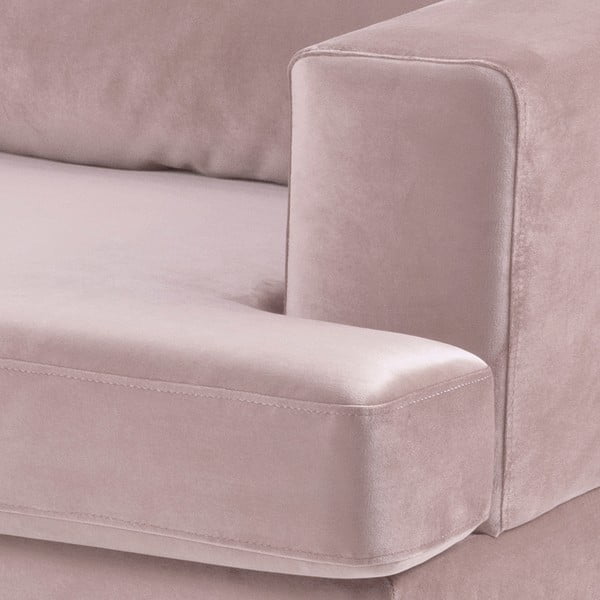 Rausvos spalvos aksomo sofa Actona Norwich, kampas kairėje-image-3