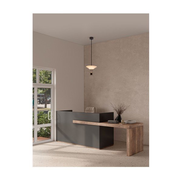 Matinės juodos spalvos iš aliuminio kabantis šviestuvas LED ø 22 cm su gaubtu iš akrilo stiklo Anafi – Nova Luce-image-1