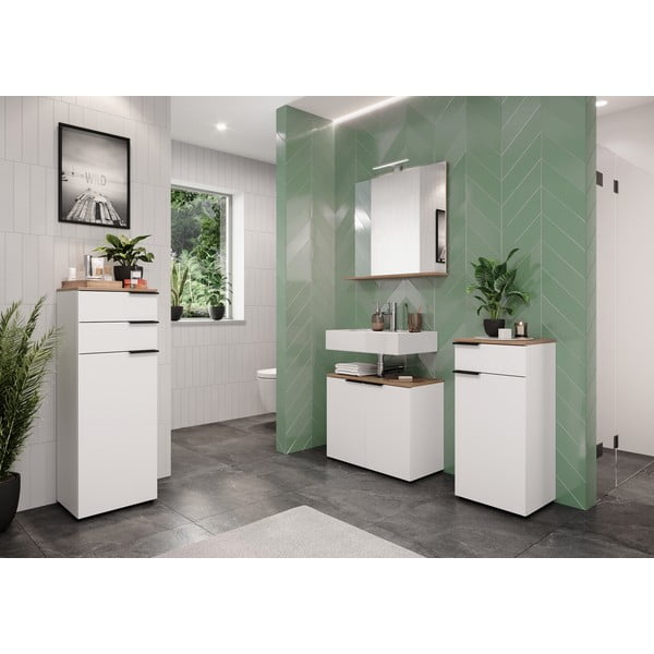 Aukšta vonios daiktadėžė baltos spalvos 39x85 cm Menen – Germania-image-1