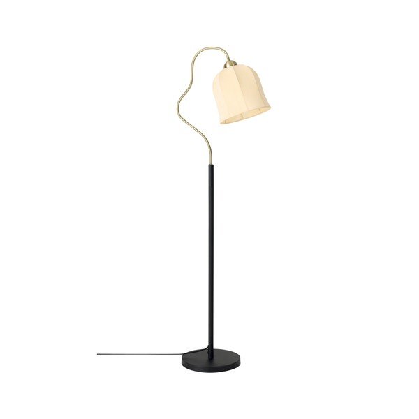 Baltos spalvos/juodos spalvos iš tekstilės pastatomas šviestuvas (aukštis 150 cm) Bell – Ellos Home-image-3