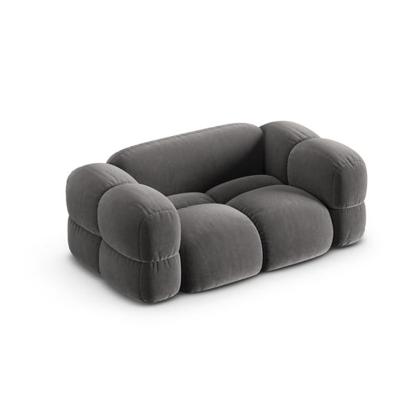 Pilkos spalvos iš velveto sofa 180 cm Loretto – Cosmopolitan Design-image-3